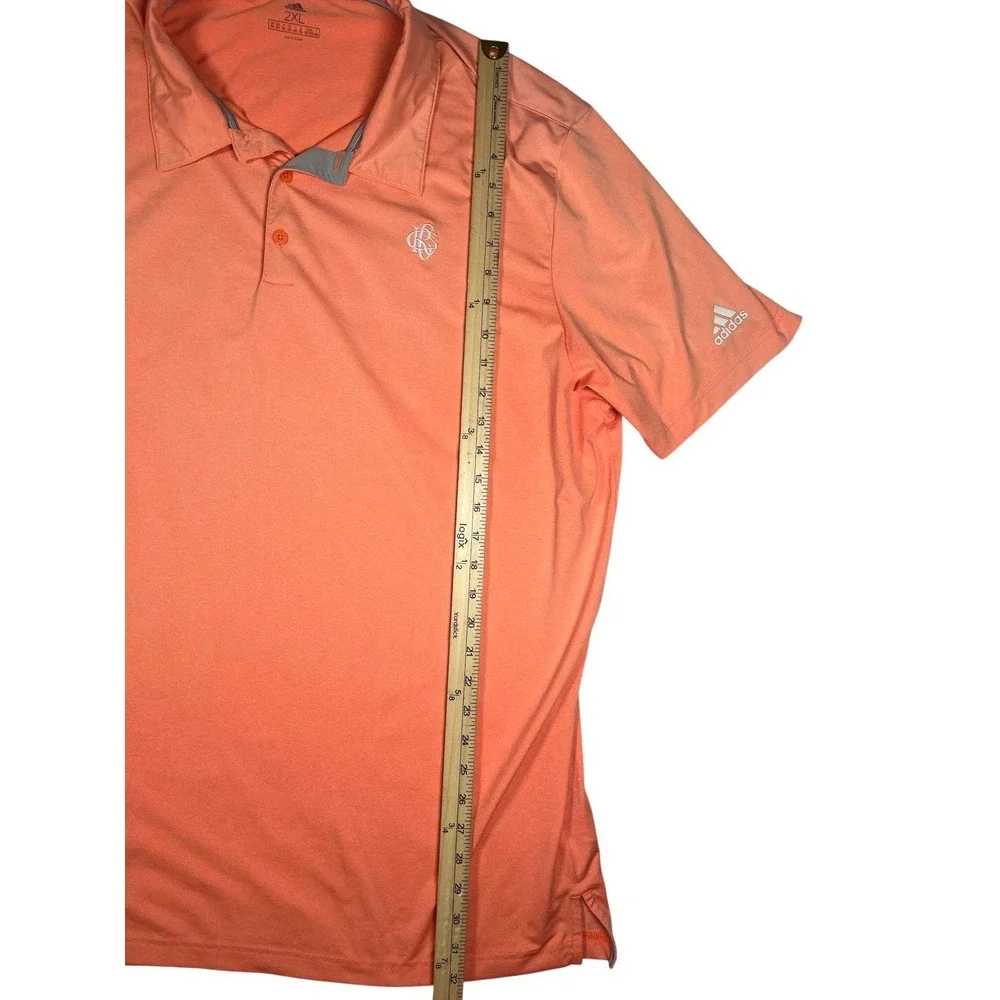 Adidas Golf Polo Shirt Mens 2XL Coral Performance Short Sleeve Athletic Nwot